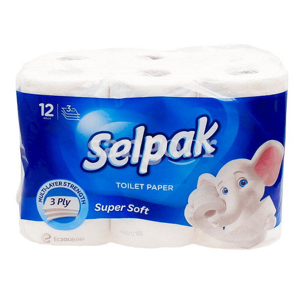 Lot de 24 Papiers toilette blancs super soft 3 plis SELPAK