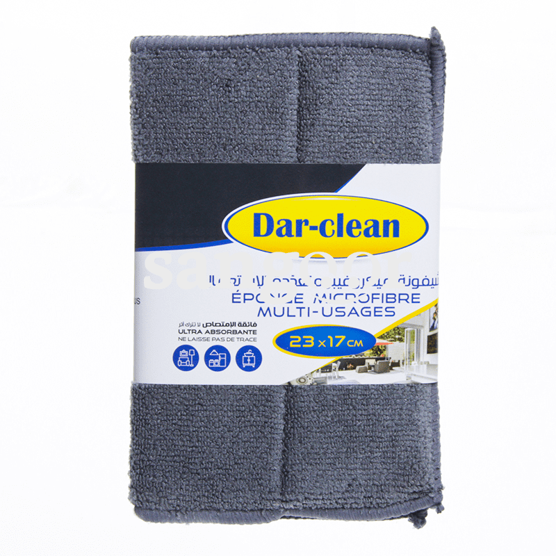 Dar-clean Gant microfibre - Nettoyage auto - Gris & vert à prix
